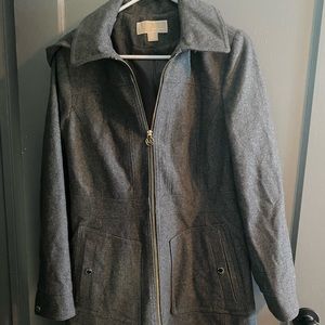 Gray Hooded Michael Kors Jacket